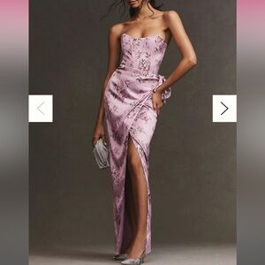V Chapman June Corset Front Slit Gown size 6 color rose